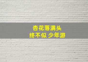 杏花落满头 终不似 少年游